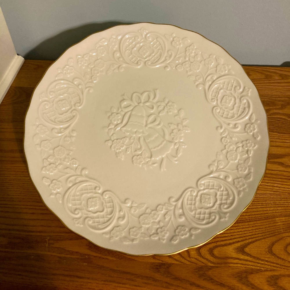 Lenox China Commemorative Marriage Plate 12” Platinum Edge